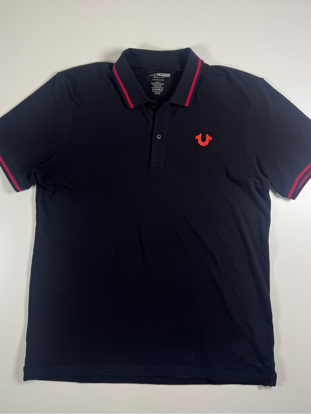 True Religion Navy Polo with Red Accents